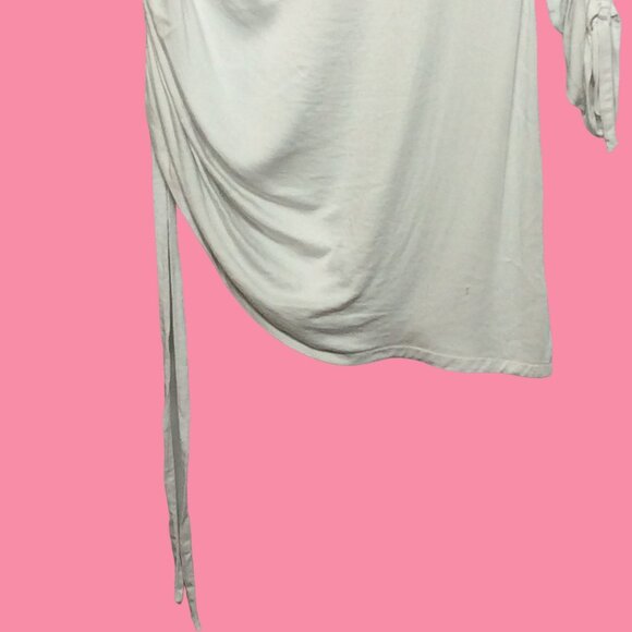 READ Young Fabulous & Broke Asymmetrical Long Sleeve Bodycon Dress L White/Cream - Picture 3 of 9